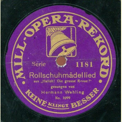 Hermann Wehling - Rollschuhmdellied / Steh ich in finsterer Mitternacht von hinten und von vorn