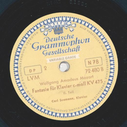 Carl Seemann - Fantasie fr Klavier c-moll KV 475, Teil I und II
