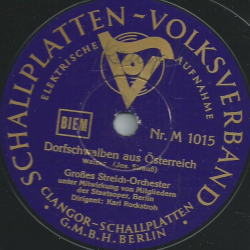 Großes Streich-Orchester unter Mitwirkung von Mitgliedern der Staatsoper Berlin, Dirigent: Karl Rockstroh - Dorfschwalben aus Österreich / Künstlerleben