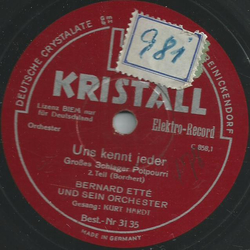 Bernhard Ett und sein Orchester, Gesang: Kurt Hardt - Uns kann jeder