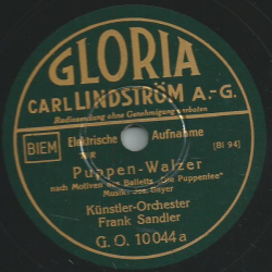 Künstler-Orchester Frank Sander - Puppen-Walzer / Wiener Praterleben