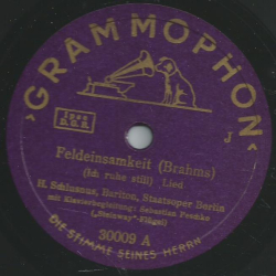 Heinrich Schlusnus - Feldeinsamkeit / Gesang Weylas