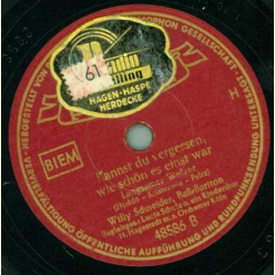 Willy Schneider - Du kleines Schwalbenpaar / Kannst du vergessen, wie schön es einst war