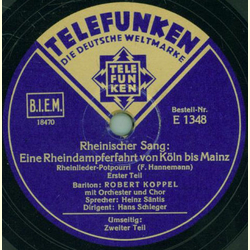 Robert Koppel, Heinz Sntis - Rheinischer Sang: Eine Rheindampferfahrt von Kln bis Mainz, Rheinlieder-Potpourri