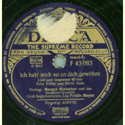 Margot Hielscher und das Sunshine-Quartett - Ich hab mich so an dich gewöhnt / Anette