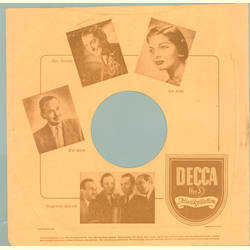 Original Decca Cover fr 25er Schellackplatten A13 A