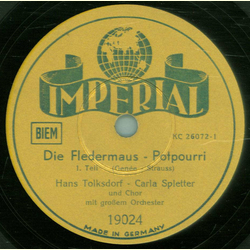 Hans Tolksdorf, Carla Spletter - Die Fledermaus Teil 1/ Teil 2