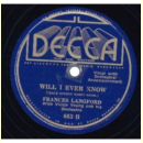 Frances Langford - You Hit The Spot / Will I Never Know