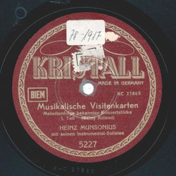 Heinz Munsonius - Musikalische Visitenkarten