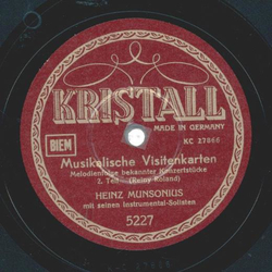 Heinz Munsonius - Musikalische Visitenkarten