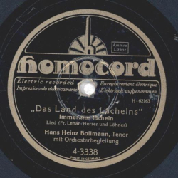 Hans Bollmann - Das Land des Lächelns ( Immer nur lächeln ) / Das Land des Lächelns ( Dein ist mein ganzes Herz )