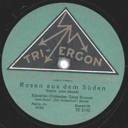 Gza Komor Orch. - Rosen aus dem Sden / Geschichten aus dem Wiener Wald