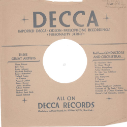 Original Decca Cover für 25er Schellackplatten A42 C