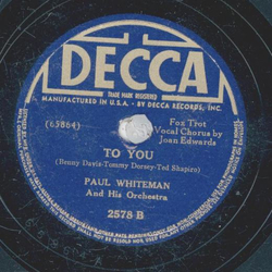 Paul Whiteman - Moon Love / To You