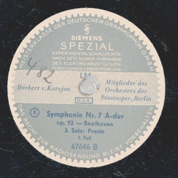 Herbert v. Karajan - Beethoven: Symphonie Nr. 7 A-Dur op. 92  ( 4 Platten )