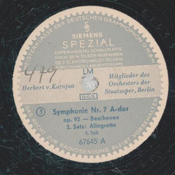 Herbert v. Karajan - Beethoven: Symphonie Nr. 7 A-Dur op. 92  ( 4 Platten )