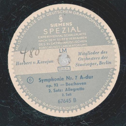 Herbert v. Karajan - Beethoven: Symphonie Nr. 7 A-Dur op. 92  ( 4 Platten )