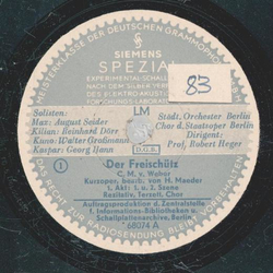 Stdt. Orchester Berlin: Prof. Robert Heger - Der Freischtz (4 Records)