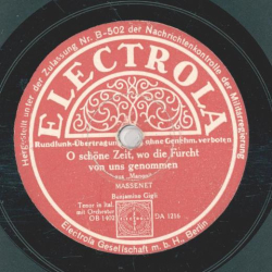 Benjamino Gigli - O schöne Zeit, wo die Furcht von uns genommen / Hör ich die Stimme im Traum