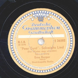 Erna Berger - Solveighs Lied / Mari Wiegenlied