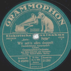 Grammophon-Orchester - Wir sehn alles doppelt / Trink, trink, Brüderlein, trink