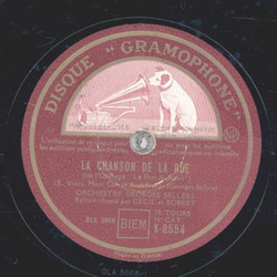 Georges Sellers - La Chanson de la Rue / Chez moi.... Sous les Toits