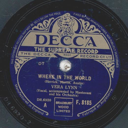 Vera Lynn - Where in the World / Jealousy 