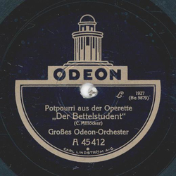 Groes Odeon-Orchester - Potpourri aus der Operette: Der Bettelstudent / Potpourri aus der Operette: Die Fledermaus