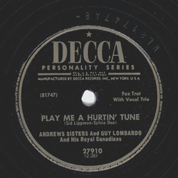 Andrews Sisters - Play me a hurtin tune / Im on a seesaw of love