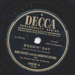 Bing Crosby, Andrews Sisters - Weddin Day / Be-Bop spoken here