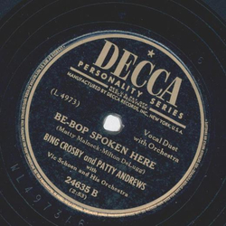 Bing Crosby, Andrews Sisters - Weddin Day / Be-Bop spoken here