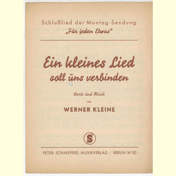 Notenheft / music sheet - Ein kleines Lied soll uns verbinden