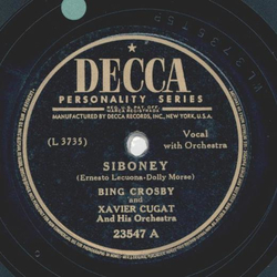 Bing Crosby - Siboney / Hasta Manana