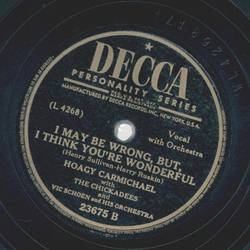 Hoagy Carmichael - Huggin and Chalkin / I may be wrong, but, I think youre wonderful