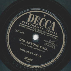 Dolores Gray - Ive got a feelin youre foolin / Did anyone call