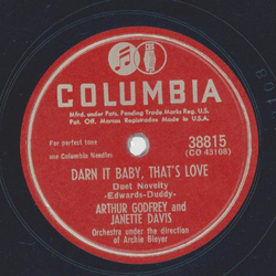 Arthur Godfrey, Janette Davis - Darn it Baby, thats Love / Cross your heart 