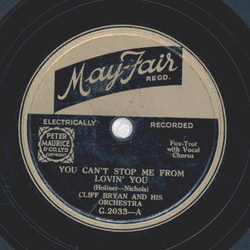 Cliff Bryan - You cant stop me from lovin you / Parkin in the Moonlight