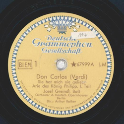 Josef Greindl - Don Carlos Teil I und II