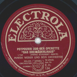 Marek Weber - Potpourri aus der Operette: Das Dreimdlerhaus, Teil I und II