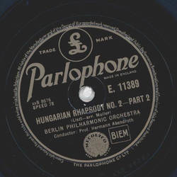 Berlin Philharmonic Orchestra: Hermann Abendroth - Hungarian Rhapsody No. 2, Part I and II