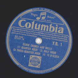 Geruschplatte (Noises) - Clock Chimes and Bells 1) Quarter Hour 2) Half Hour 3) Three-Quarter Hour 4) 12 oclock / Fire Engine Effects 1) Bell 2) Siren 3) Bell and Siren