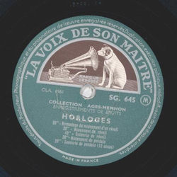 Collection Ages-Memnon - Horloges / Horloges (Gerusche-Platte, Noises)