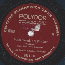 Lutz Templin mit seinem Orchester - Pavane / Mohammed, der Prophet