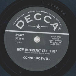 Connee Boswell - How important can it be / Fill my heart with happiness