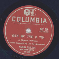 Marion Marlowe - Youre not living in vain / If you love me