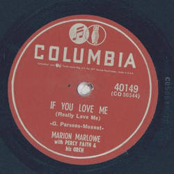 Marion Marlowe - Youre not living in vain / If you love me