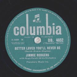 Jimmy Rodgers - Better loved youll never be / Kisses sweeter than wine