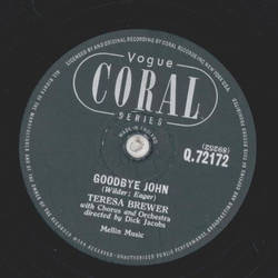 Teresa Brewer with Chorus - A Sweet Old Fashioned Girl / Goodbye John