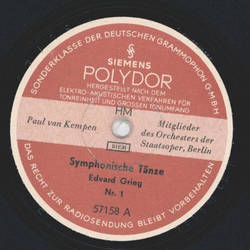 Paul van Kempen - Symphonische Tnze Edvard Grieg Nr. 1 / Symphonische Tnze Edvard Grieg Nr. 2