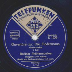 Erich Kleiber - Ouvertre zu: Die Fledermaus Teil I und II